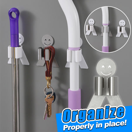 Smiley-face Mop Hook Holder